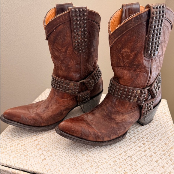 Old Gringo Brown Leather Nevada Studded Boots - Picture 2 of 7
